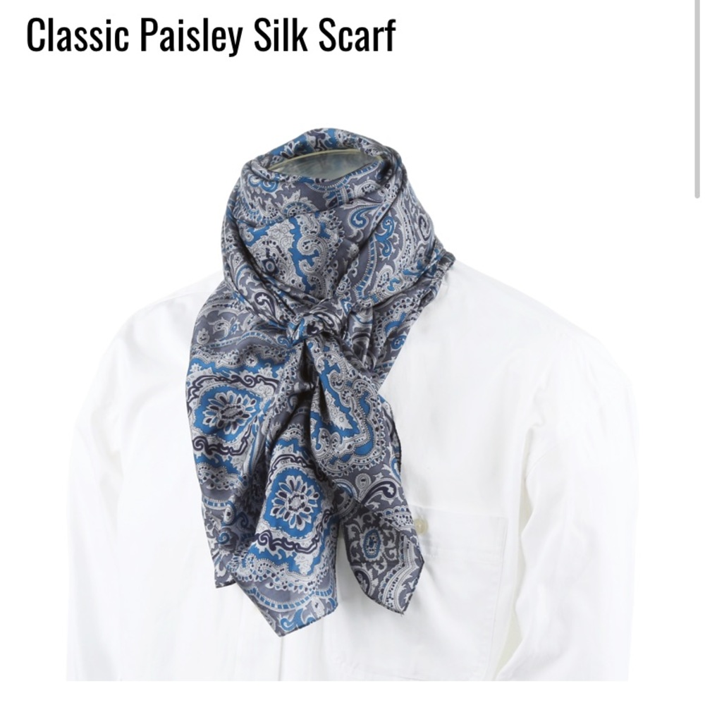 PINTLAR Classic Paisley % 100 Silk Scarf